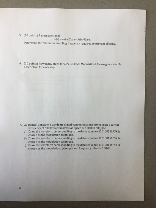 (5 points) Why is multiplexing so cost-effective? 2. (5 points) How is