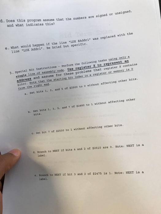  d. Does thi s program assume that the numbers are signed