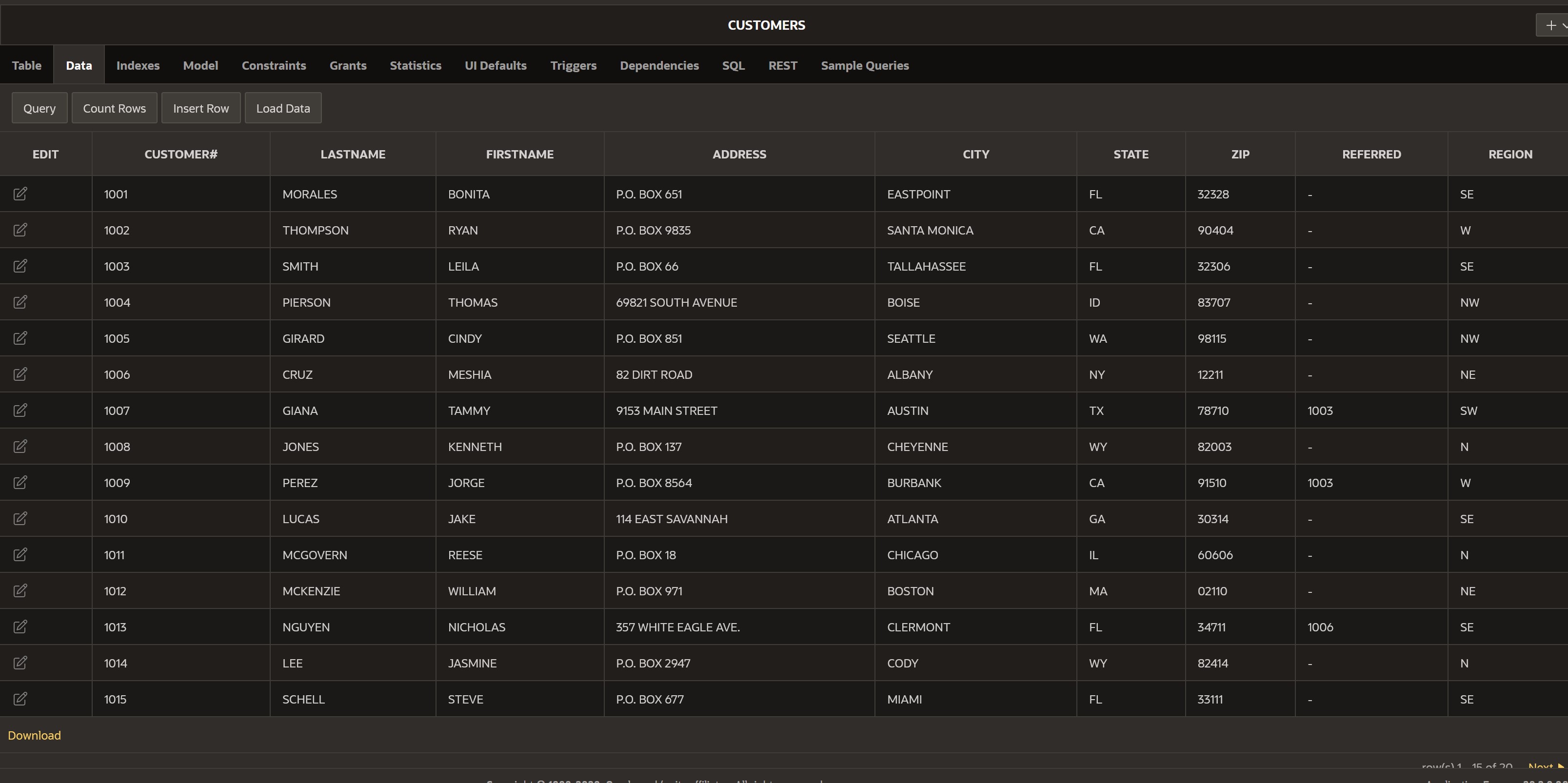 using the JustLee Books database. Launch Oracle APEX, type in your statement,