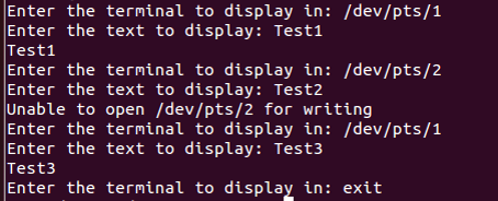 Write a C program that will display text on any terminal. The