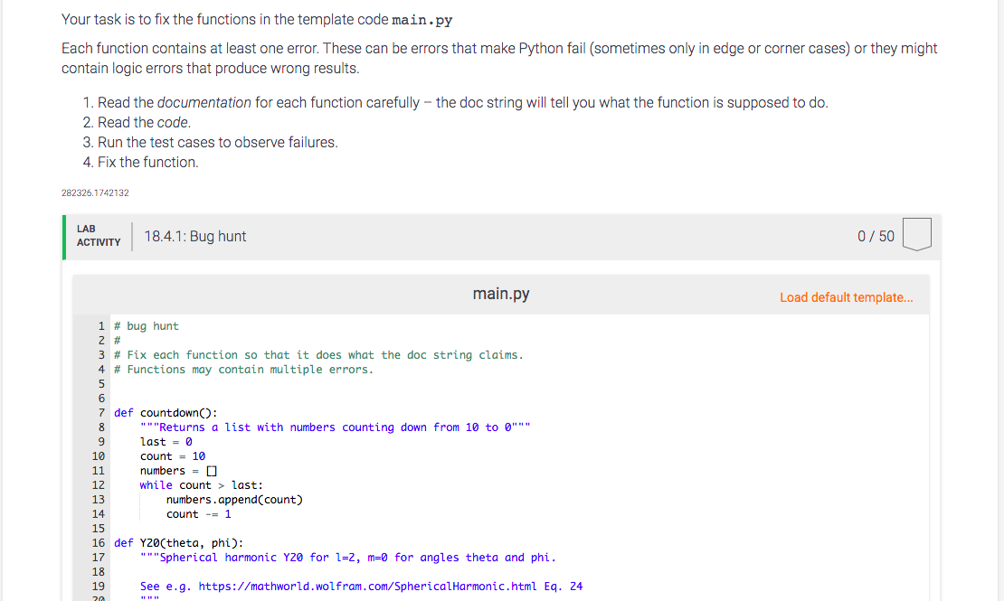 For python programming: Your task is to fix the functions in the