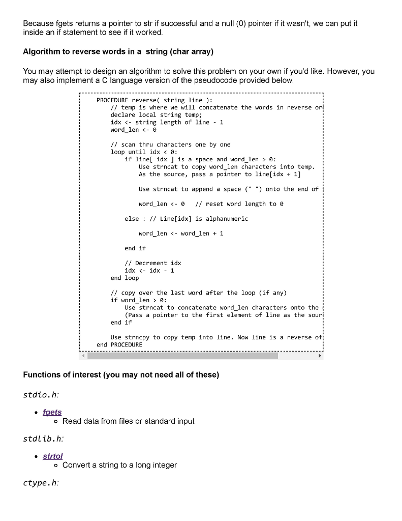 strings Practice top-down program design and reading pseudocode Overview For this lab,