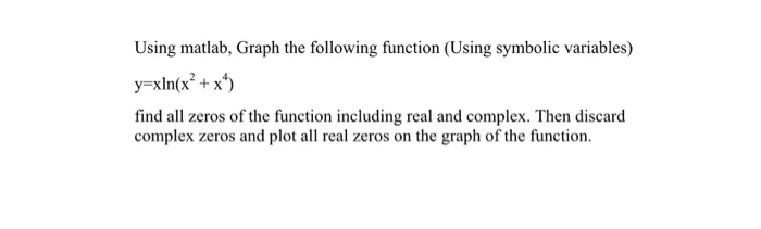  Using matlab, Graph the following function (Using symbolic variables) find all