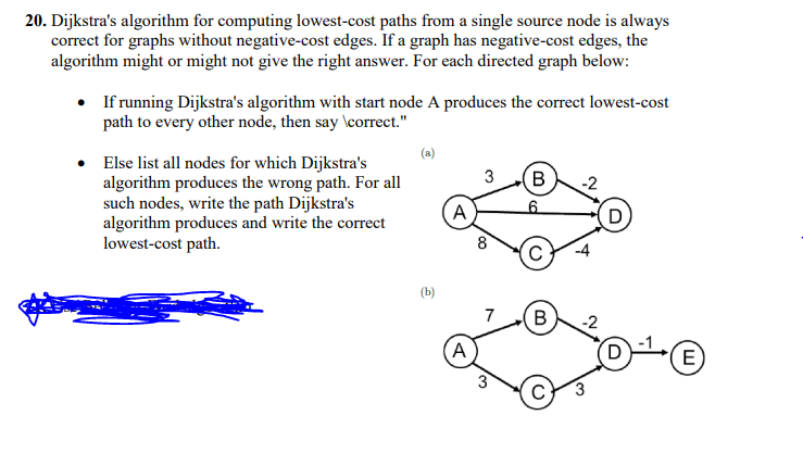  20. Dijkstra's algorithm for computing lowest-cost paths from a single source
