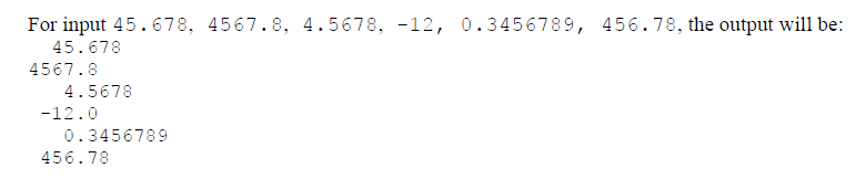 5) multiple floating points aligned by the decimal point in C programming,