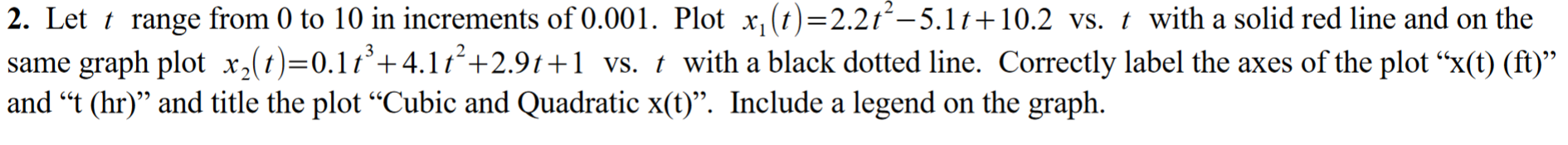 code is MATLAB 2. Let t range from 0 to 10 in