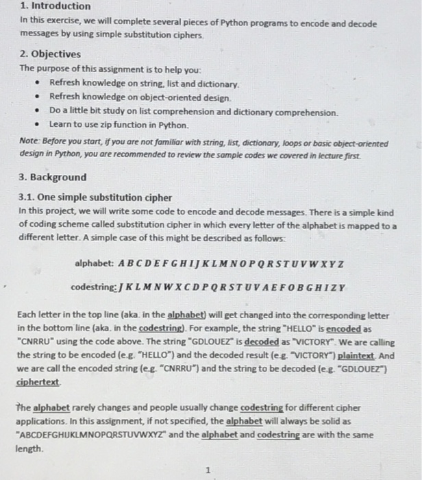  PYTHON Its just one assignment and i want the complete code