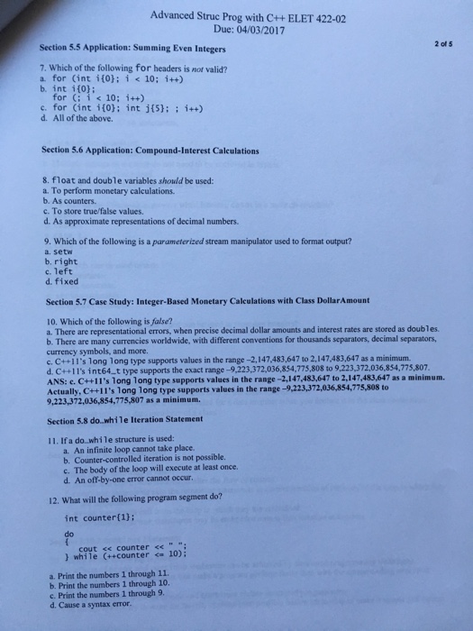 Control Statements. Part 2: Logical Operators Section 5.2 Essentials of Counter-Controlled Iteration