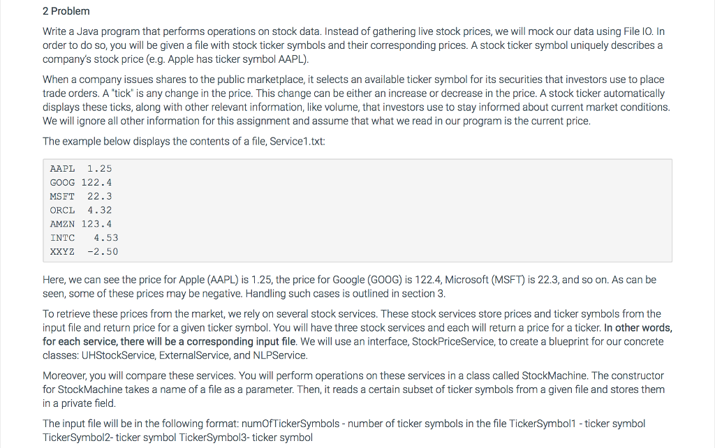 In Java 2 Problem Write a Java program that performs operations on