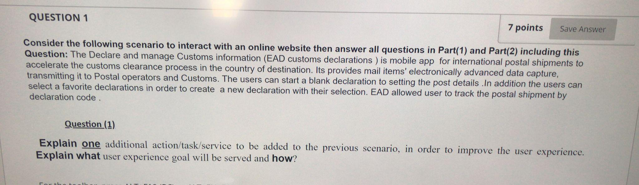 i want question 3 please QUESTION 1 7 points Save Answer Consider