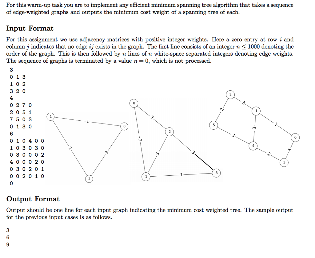 Python3 and PRIM'S Algorithm. For this warm-up task you are to implement