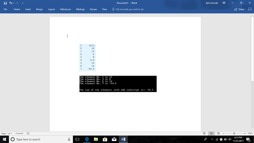 In C++ Write program statements that will do the following to array