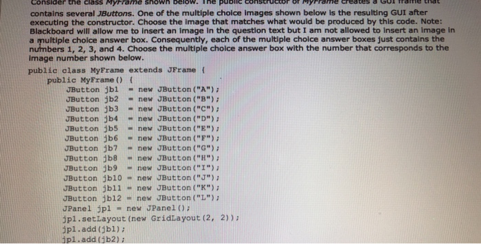  Consider the class yrrame snow n below ne puonc constructor or