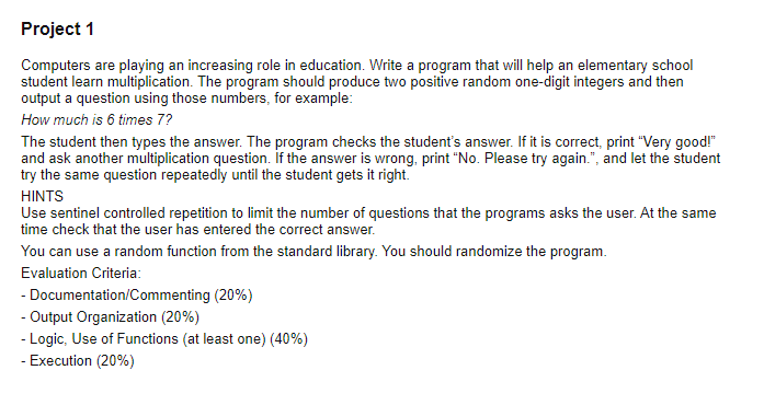 **** (C++ , Visual Studio)**** Project 1 Computers are playing an increasing