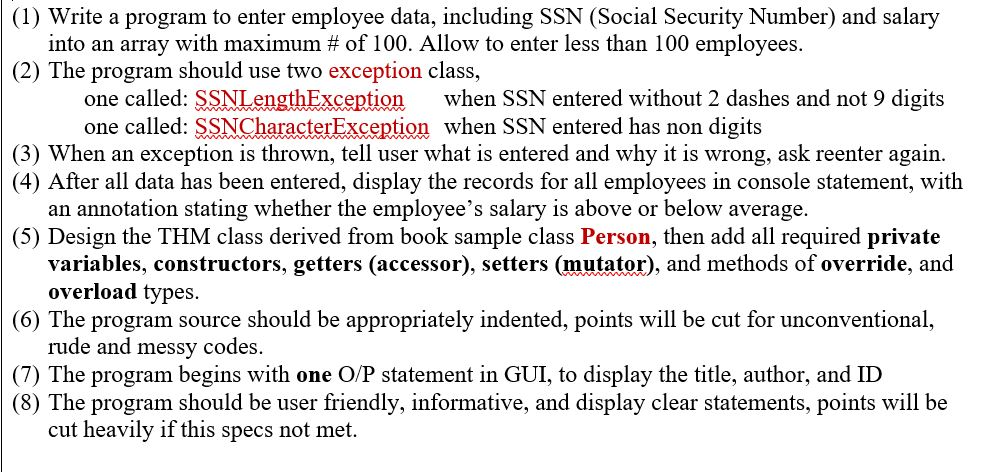 and salary, into an array. The maximum number of employees is 100