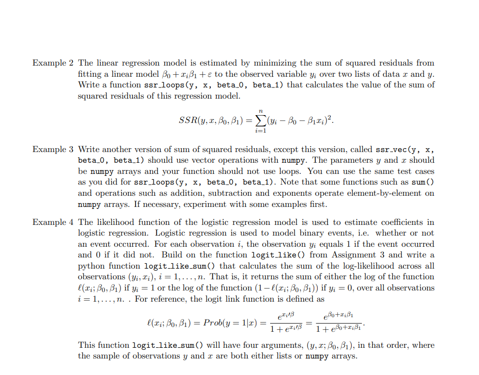  Example 2 The linear regression model is estimated by minimizing the