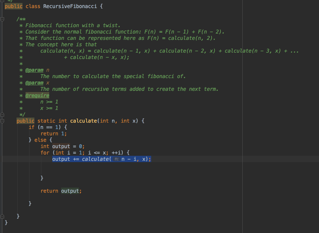 When I testing the code by @Test public void fibonacci() { //