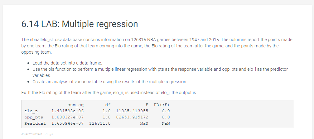 Please respond in Python Code taking into consideration the example output and