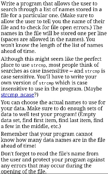  Write a program that allows the user to search through a