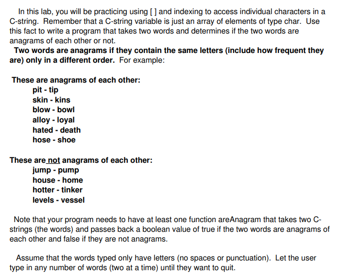 Code should be in C++ In this lab, you will be
