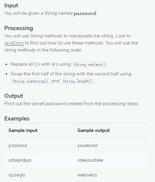 Youre given a String with seemingly random letters. Your goal is to