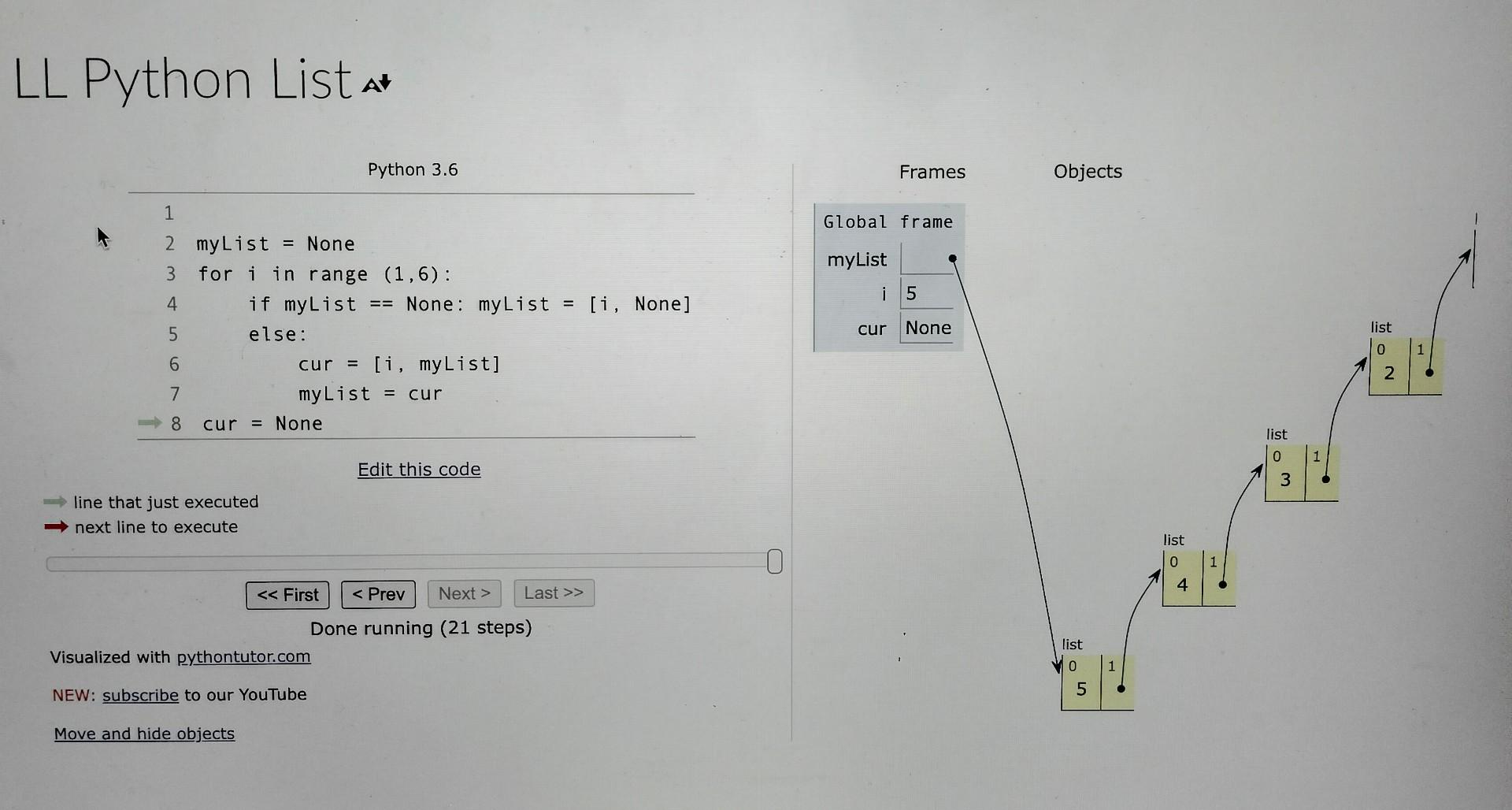 and modify the if-else logic code so that the list starts in