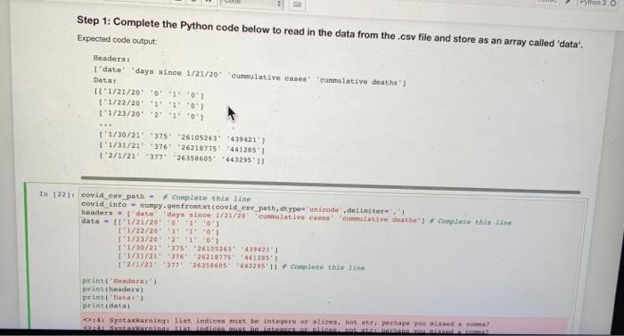 .csv file and store as an array called "data" F A B