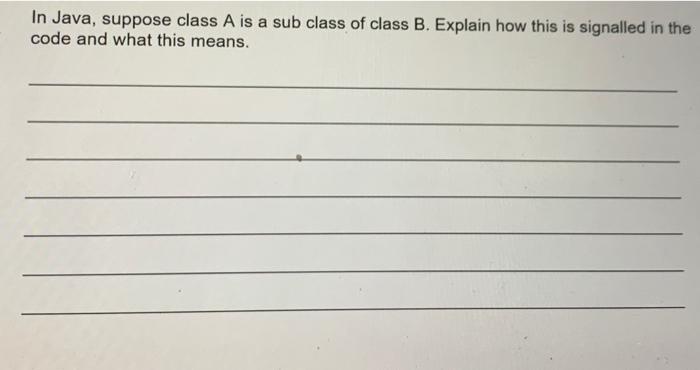 agile coding In Java, suppose class A is a sub class of