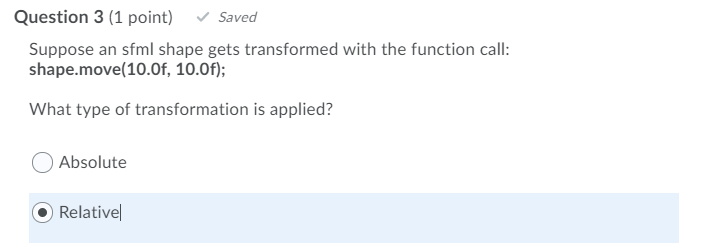 with the function call: shape.scale(5.0f, 6.0f); What type of transformation is applied?