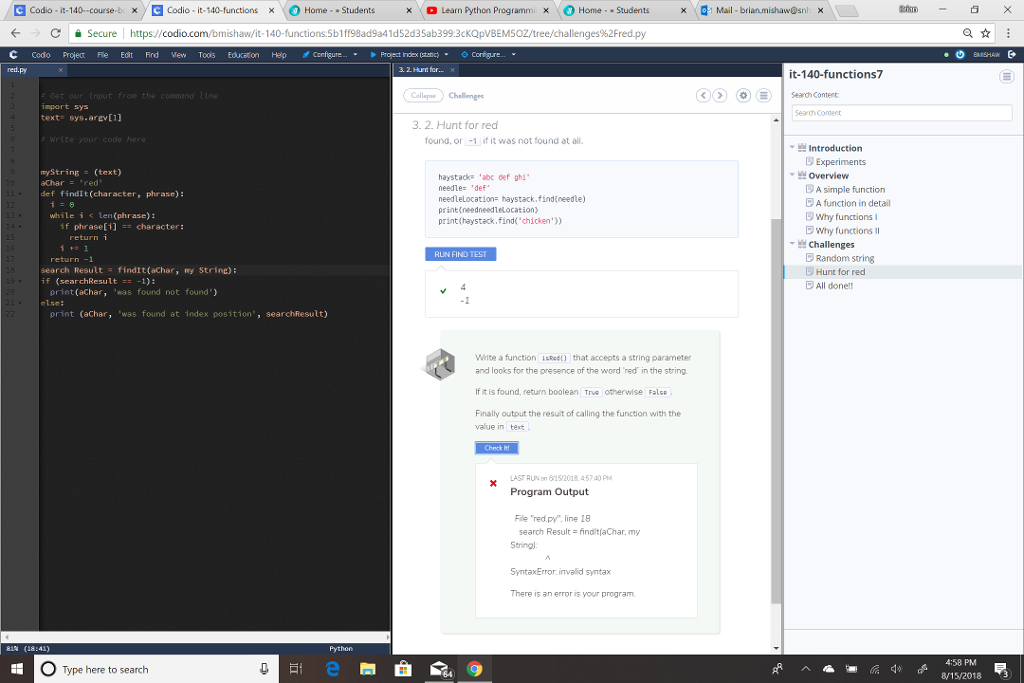  I keep gettin same error when searching Codio it 140-course-txCC dio