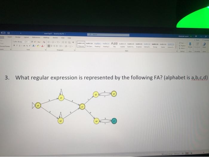  Generate a FA that represents the following regular expression w CANET
