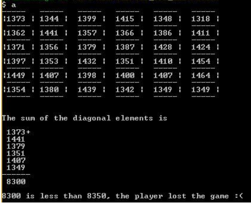 second dice. The sum of the two values should then be calculated.