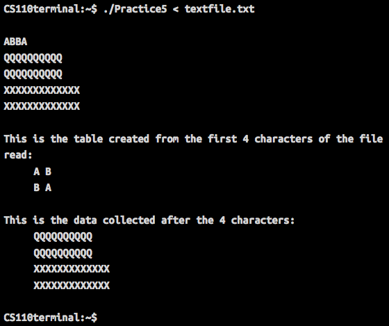 5.CS110 Programming In C (Practice #5) Topics Covered Two-Dimensional Array End of