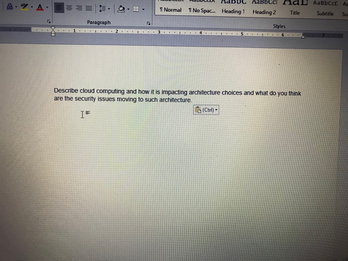 No Spac Heading 1 Heading 2 Title SubtitleSu Paragraph Styles Describe cloud