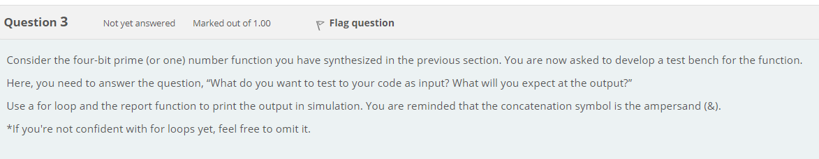 function in VHDL. The following entity has been declared. prime input isprime