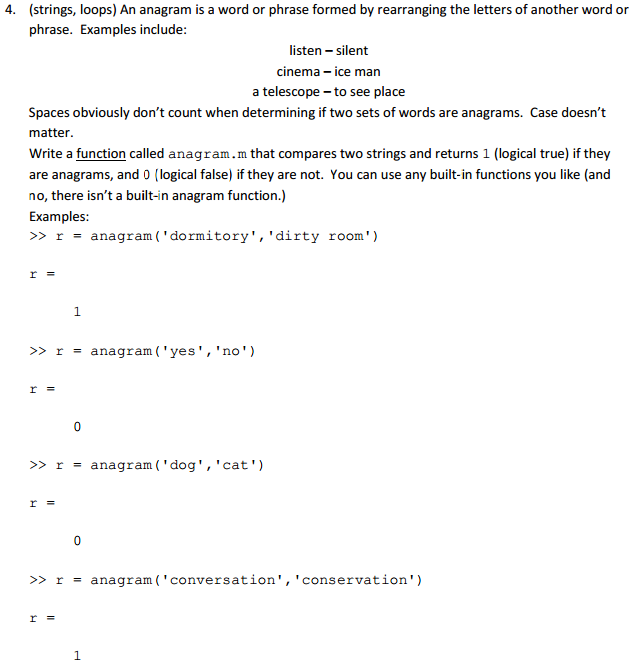 Matlab help - need to write a function to determine whether phrases