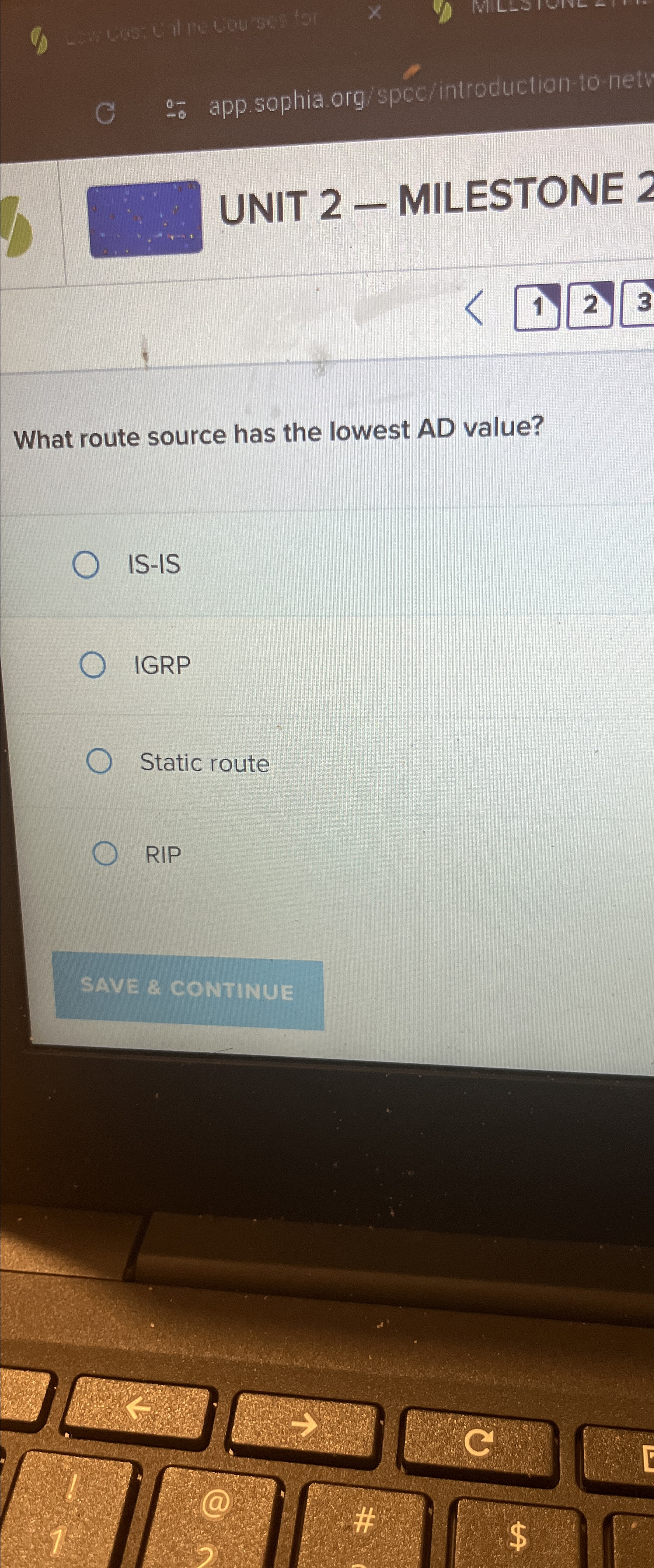  C ,-- app.sophia org/spccintroduction to netv UNIT 2- MILESTONE 2 1