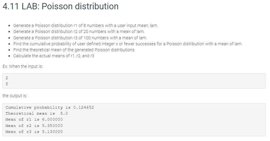 Please answer in Python Code taking into consideration the example output and