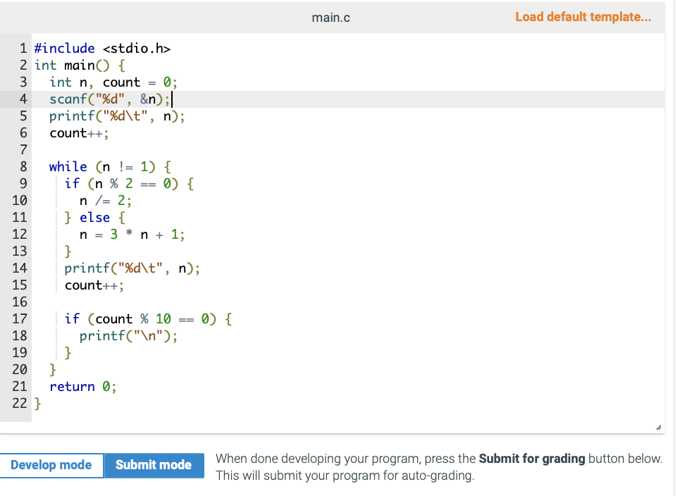 positive integer n, the following rules will always create a sequence that