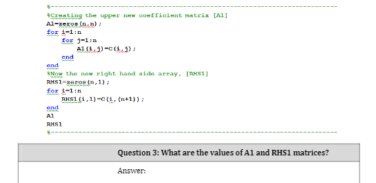  *Creating the upper new coefficient matrix [A] Al-zeros (11. n) ;