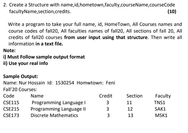 Do the code in C and please kindly share the whole