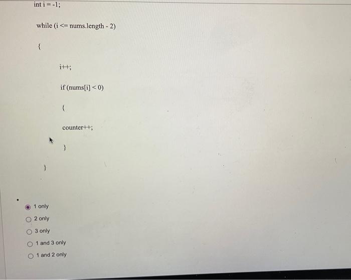 counts the number of negative values found in nums and stores the