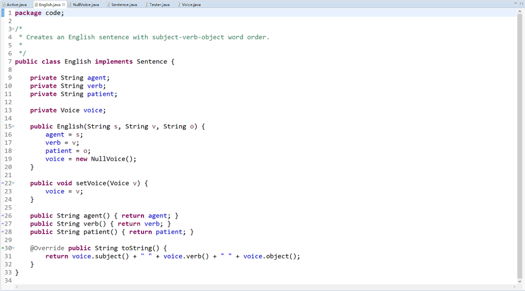 maps agent and patient to subject and object roles respective in the