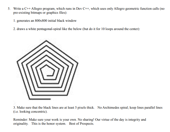 Write a C++ Allegro program, which runs in Dev C++, which uses