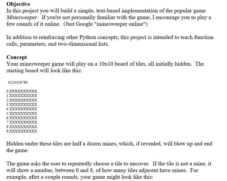 This is using PYTHON 3 Objective In this project you will build