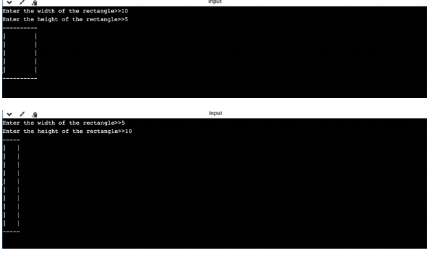 Write a C++ code that ask the user to enter the width
