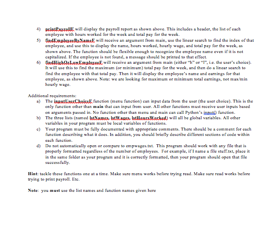 assignment, you will write a program that reademployee work cats from text