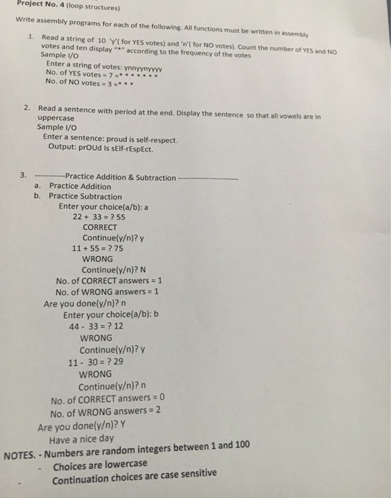  in Assembly language X86 processors starting with _asm{} Project No. 4