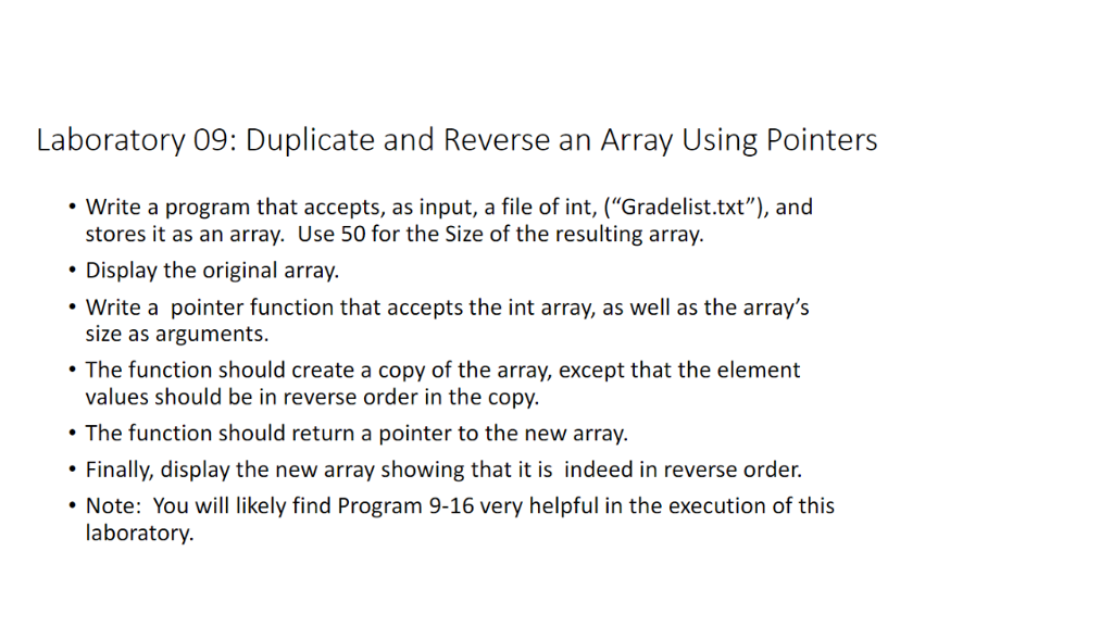  SAMPLE OF PROBLEMS: Program 9-16: Duplicates Arrays // This program uses