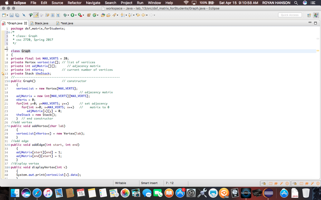 Window Help D 100% Sat Apr 15 9:09:07 AM ROYAN HANSON a